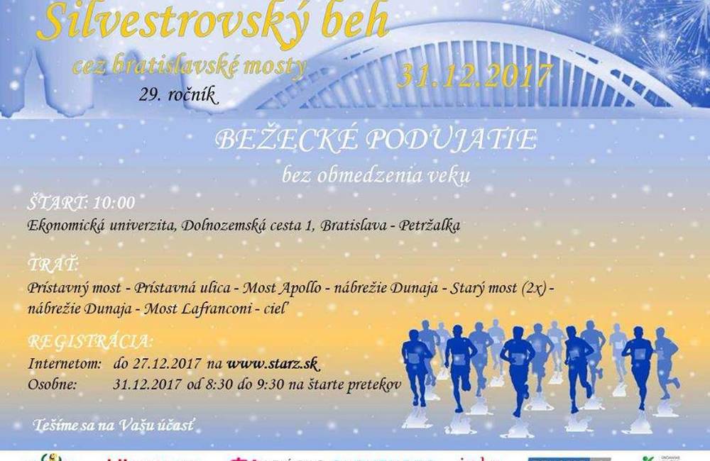 Silvestrovský beh cez bratislavské mosty sa bude konať aj tento rok, nenechajte si ho ujsť