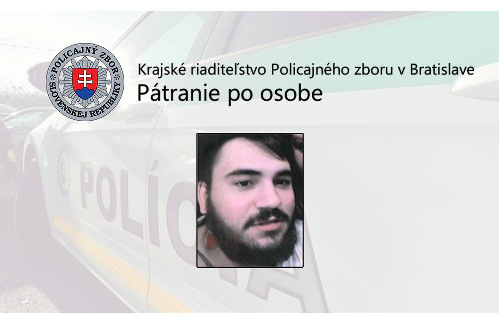 Polícia žiada verejnosť o pomoc pri pátraní po hľadanom 21-ročnom Kristánovi Hambálkovi z Bratislavy