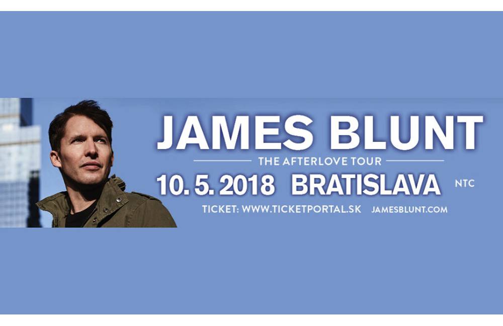 Popová hviezda James Blunt sa predstaví na turné v Bratislave dňa 10. mája 2018