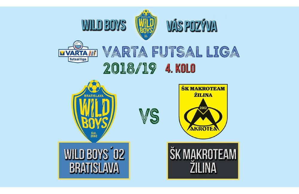 V 4. kole VARTA FUTSAL LIGY privítajú Wild Boys ´02 Bratislava hostí zo Žiliny