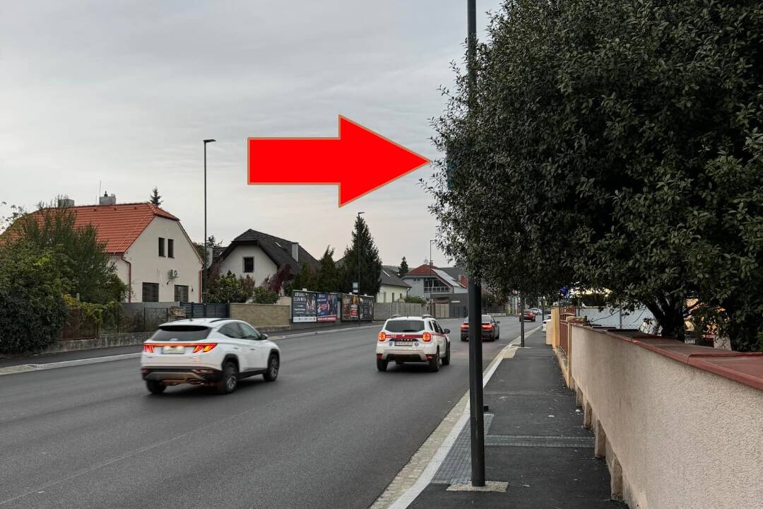 Foto: Vodiči v Rači častujú chodcov nadávkami pri prechode cez cestu. Značku však zakrýva strom a priechod nie je nakreslený