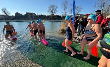 FOTO: V Dunajskej Lužnej pretekali účastníci Slovenského pohára v zimnom plávaní
