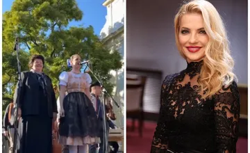 VIDEO: Vážená Martina, nie je to len vaša krajina. Najväčšou hviezdou na proteste fokloristov na SNP sa stala Mária