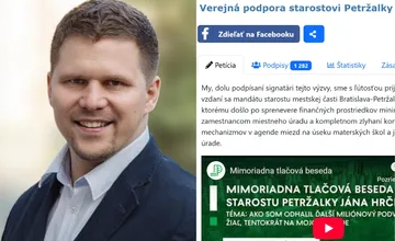 Len pár dní po odstúpení starostu Hrčku vznikla petícia za jeho návrat. Napriek miliónovému škandálu mu ľudia veria