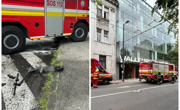 Na Mickiewiczovej ulici horela elektrokolobežka. Požiar vznikol na prízemí administratívnej budovy 
