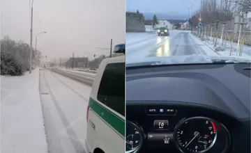 V okolí Bratislavy je to na cestách ako na ľade. Do hlavného mesta zavítal sneh, komplikuje dopravu