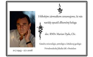 Zomrel ďalší docent UK Marián Dyda, na Katedre mineralógie, petrológie a ložiskovej geológie pôsobil dlhé desaťročia