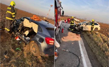 FOTO: Medzi Sencom a Recou sa čelne zrazili dve autá, jedna osoba zostala zakliesnená. Zranených prevážali do nemocnice