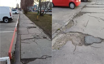 FOTO: Obyvatelia Nového Mesta majú plné zuby katastrofálnych chodníkov. Matky s kočíkmi nevedia ani prejsť k poliklinike