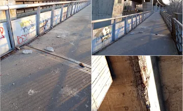 FOTO: Z Prístavného mosta padajú kusy betónu. Bratislavčania upozorňujú na nebezpečenstvo a mnohí sa už ani nečudujú