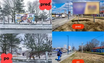 FOTO: Bratislava vo veľkom ničí vizuálny smog, mesto od začiatku roka zrušilo viac ako 40 bilboardov