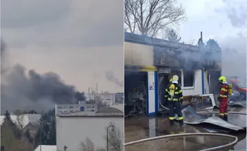VIDEO: Na Zlatých Pieskoch v Bratislave horel autobazár, z miesta stúpal hustý dym