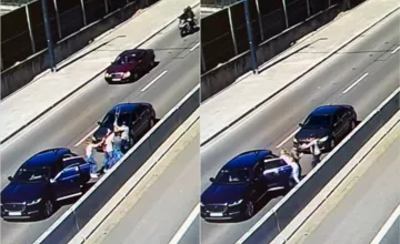 VIDEO: Brutálna bitka na diaľnici v Bratislave, dve ženy a muž sa bránili agresorovi. Zlomili na ňom aj barly