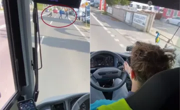 VIDEO: Chodci nečakane vbehli pred autobus v Bratislave, šofér len tak dobrzdil a vzápätí sa strhla vulgárna hádka