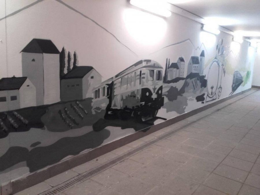 Graffiti v podchode železničnej stanice Bratislava Rača , foto 2