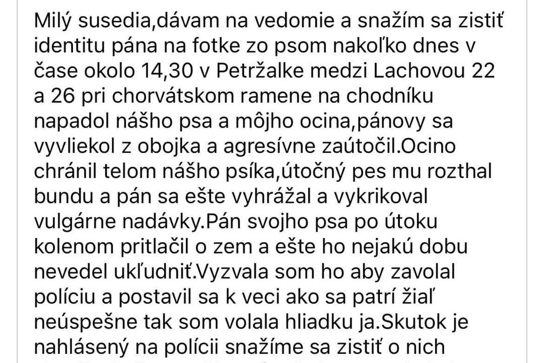 FOTO: Pes v Petržalke napáda okoloidúcich , foto 3