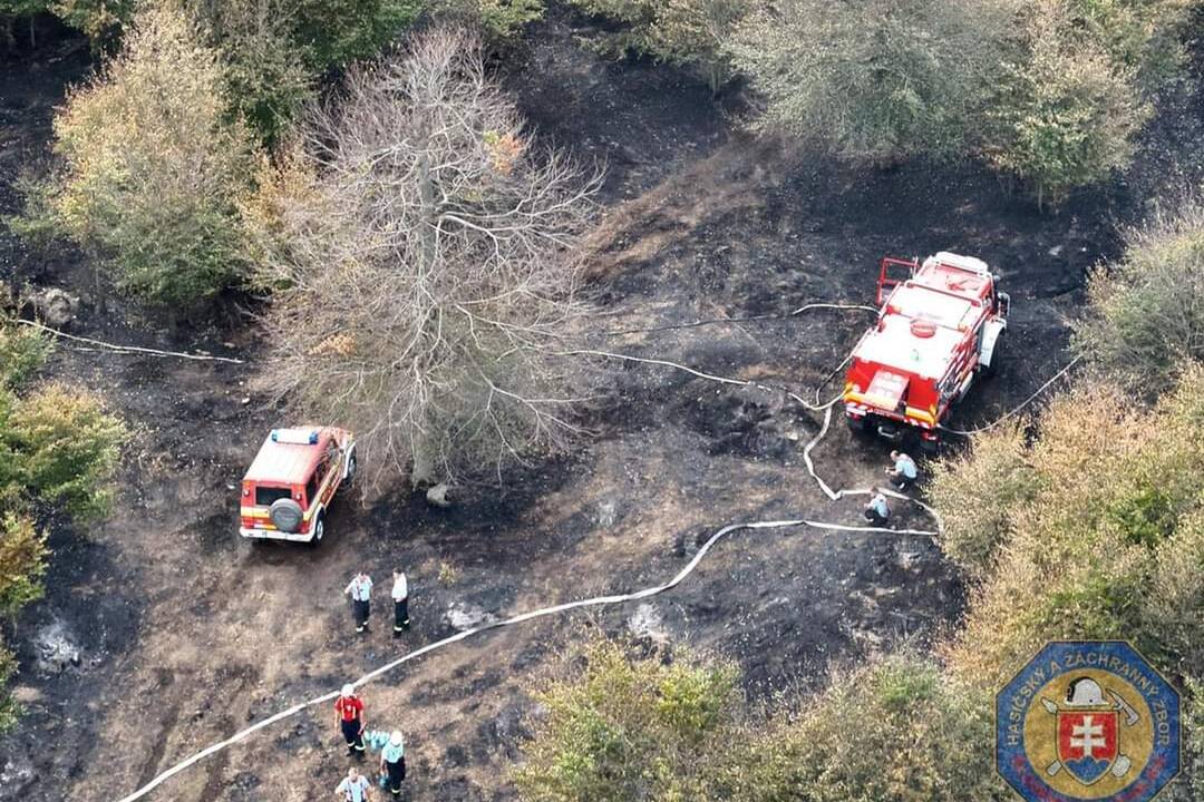 FOTO: Z lesa nad Račou sa šíril dym, vypukol tam rozsiahly požiar a na mieste sú hasiči, foto 4