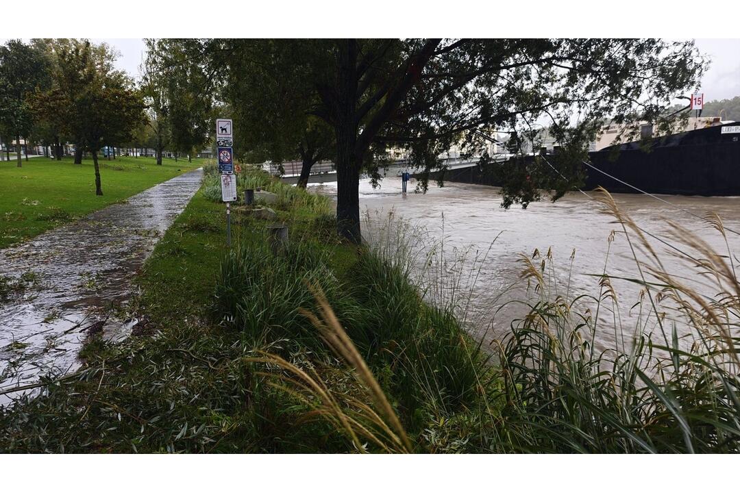 FOTO: Hladina Dunaja nebezpečne stúpa, v jeho okolí sú už zábrany, foto 3