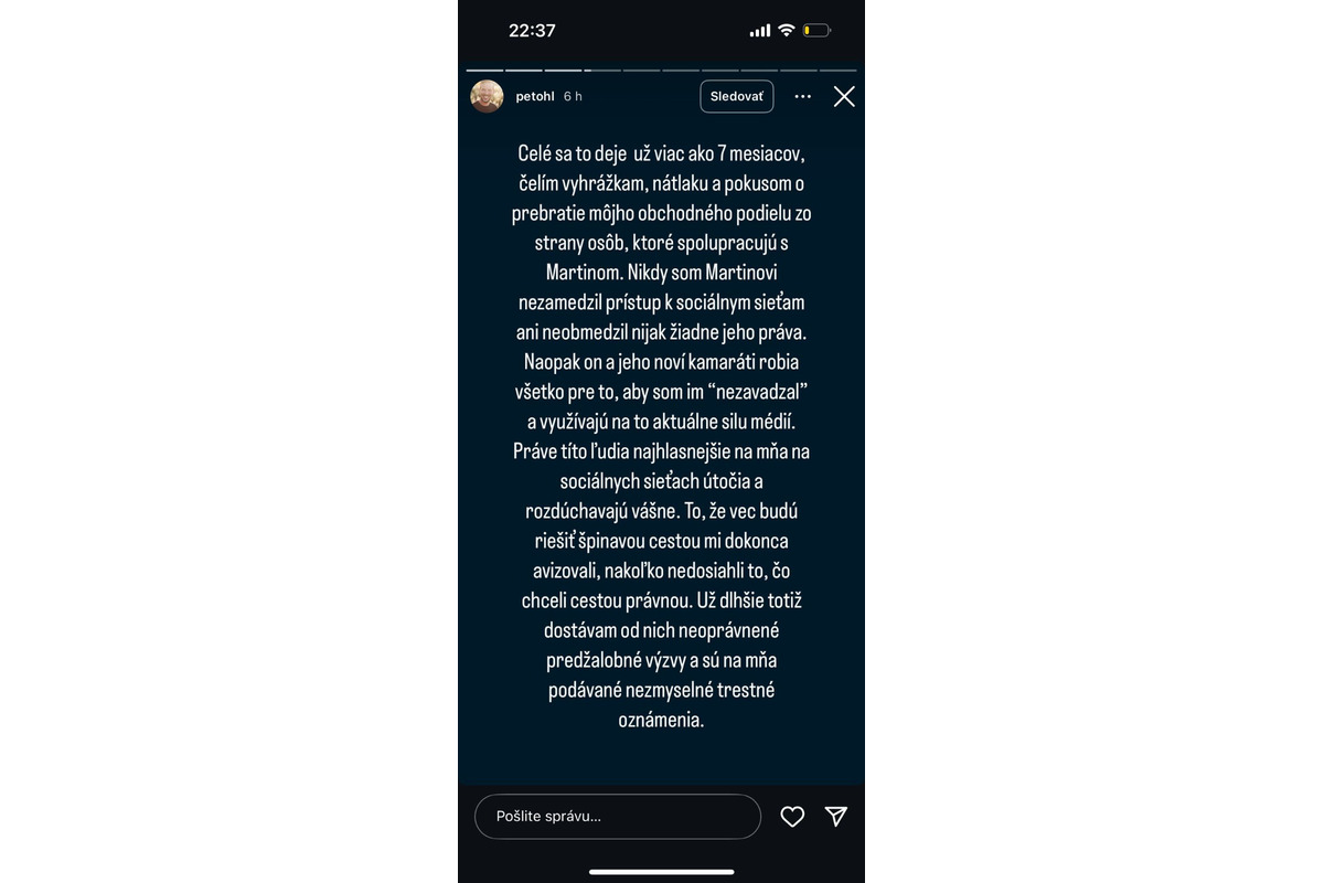 FOTO: Vyjadrenie Petra Hliničana ku kauze s Martinom Navrátilom , foto 5