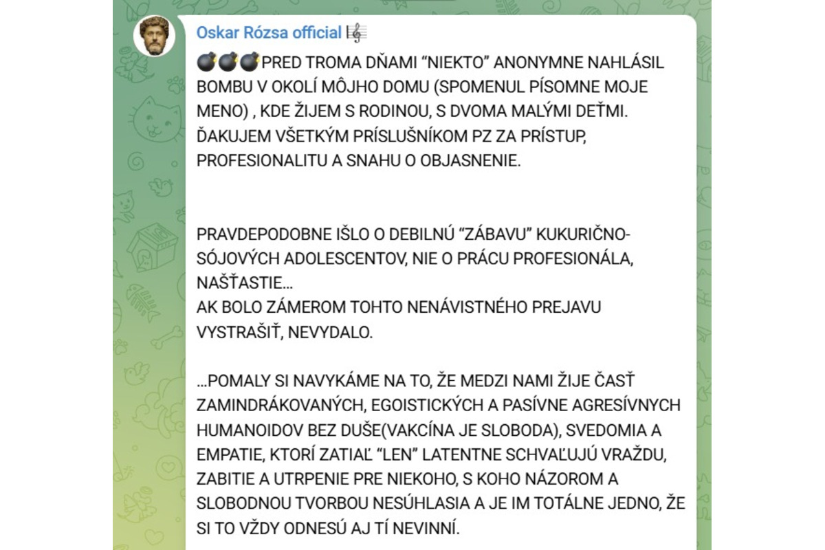 FOTO: Správa hudobníka na sociálnej sieti, foto 4