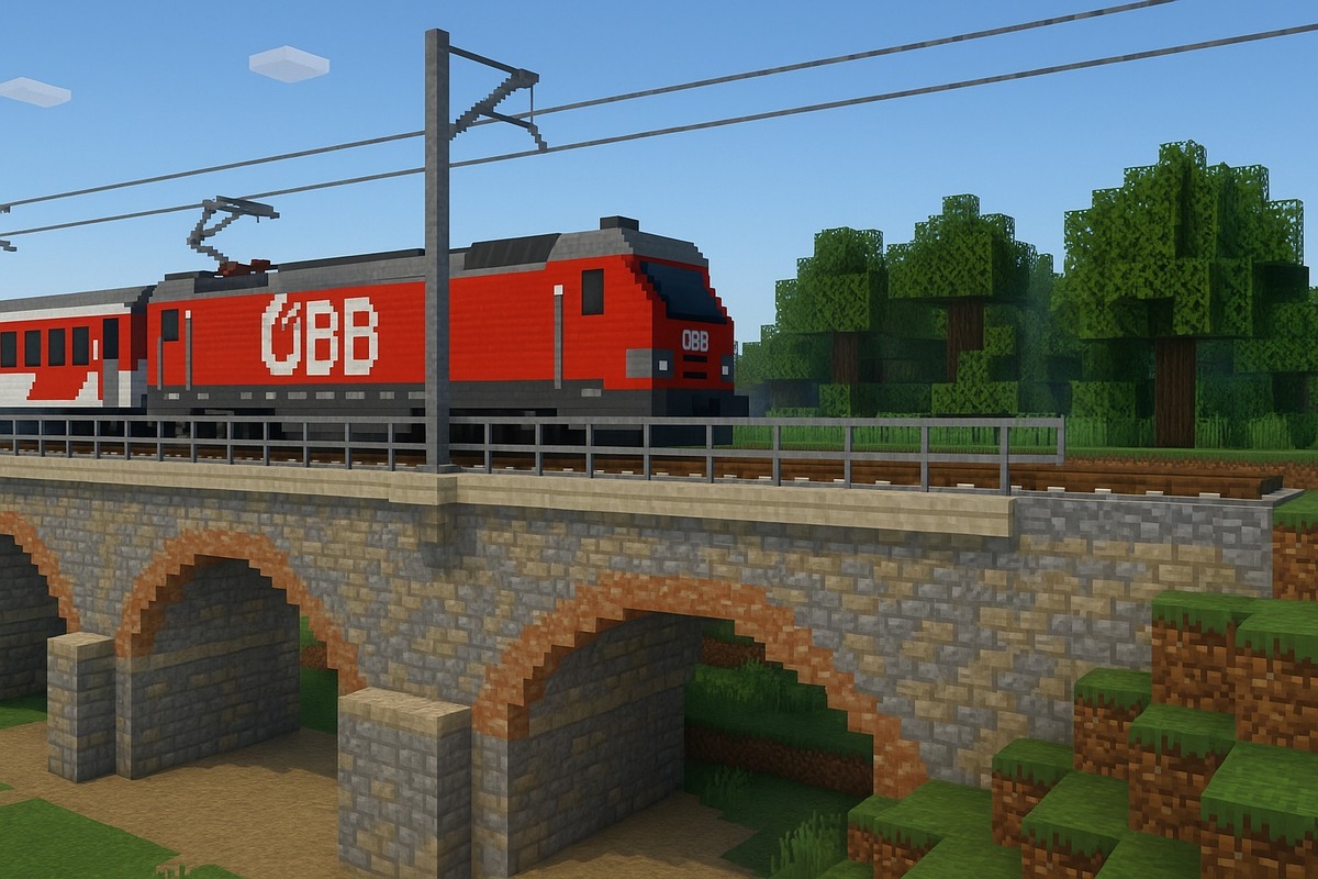 FOTO: Takto by vyzerala železničná trať medzi Bratislavou a Viedňou v Minecrafte, foto 4