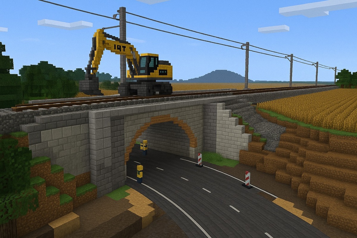 FOTO: Takto by vyzerala železničná trať medzi Bratislavou a Viedňou v Minecrafte, foto 7