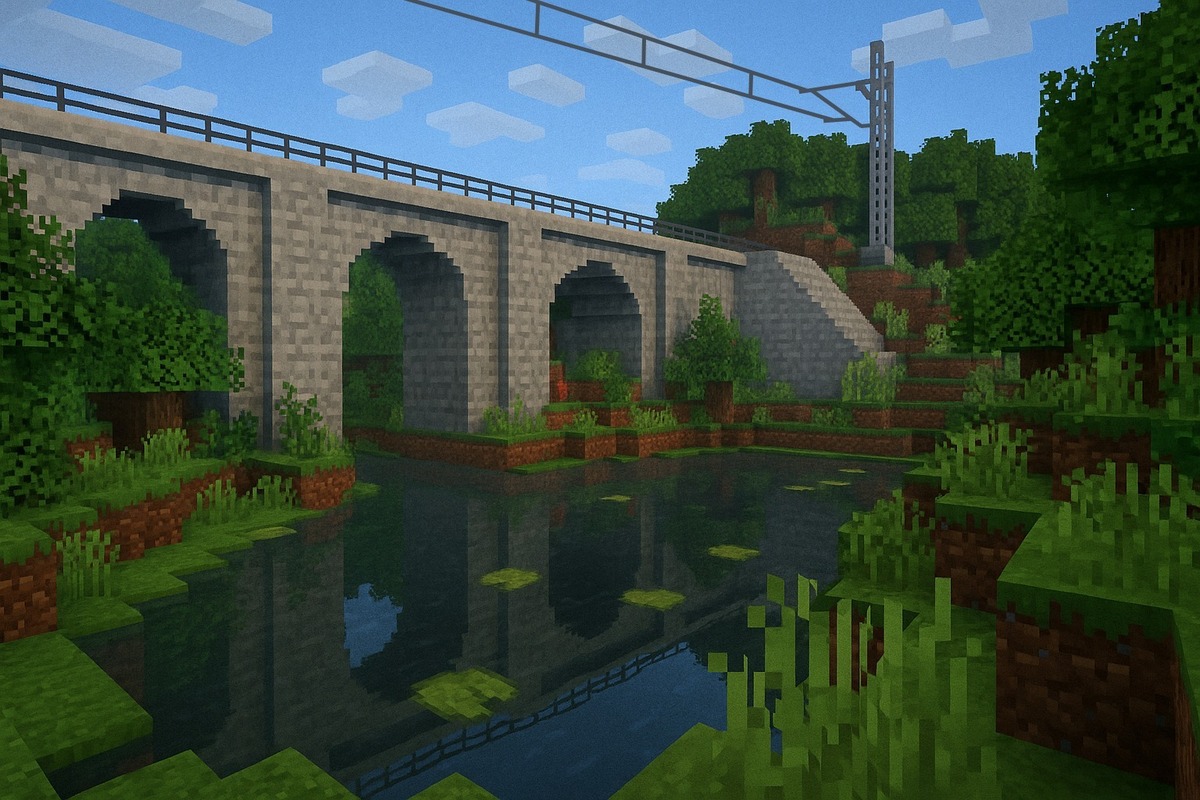 FOTO: Takto by vyzerala železničná trať medzi Bratislavou a Viedňou v Minecrafte, foto 8