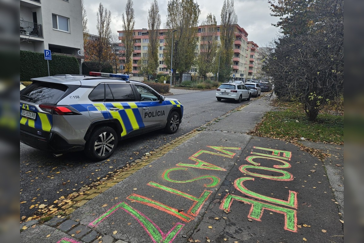 FOTO: Kriedový nápis na chodníku v Ružinove vyvolal susedský spor, foto 3