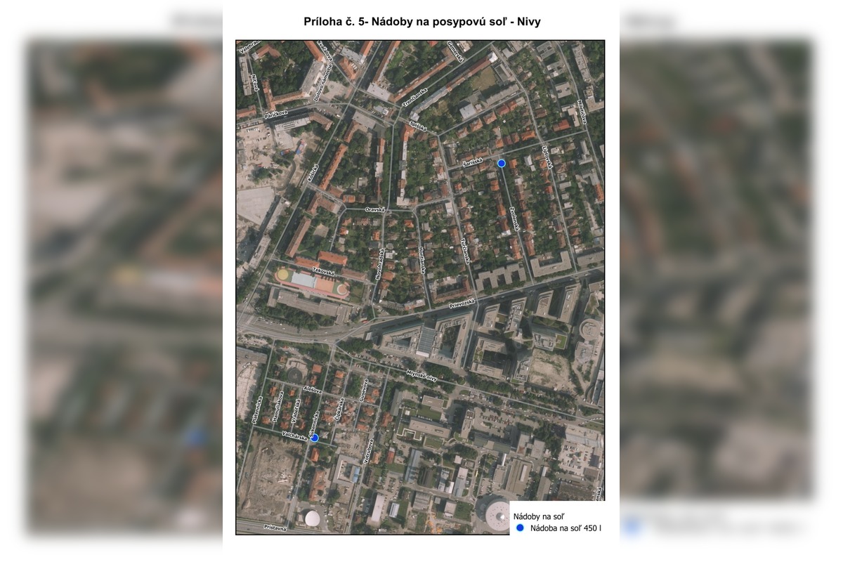 FOTO: Mapa posypových nádob so soľou v Ružinove, foto 1