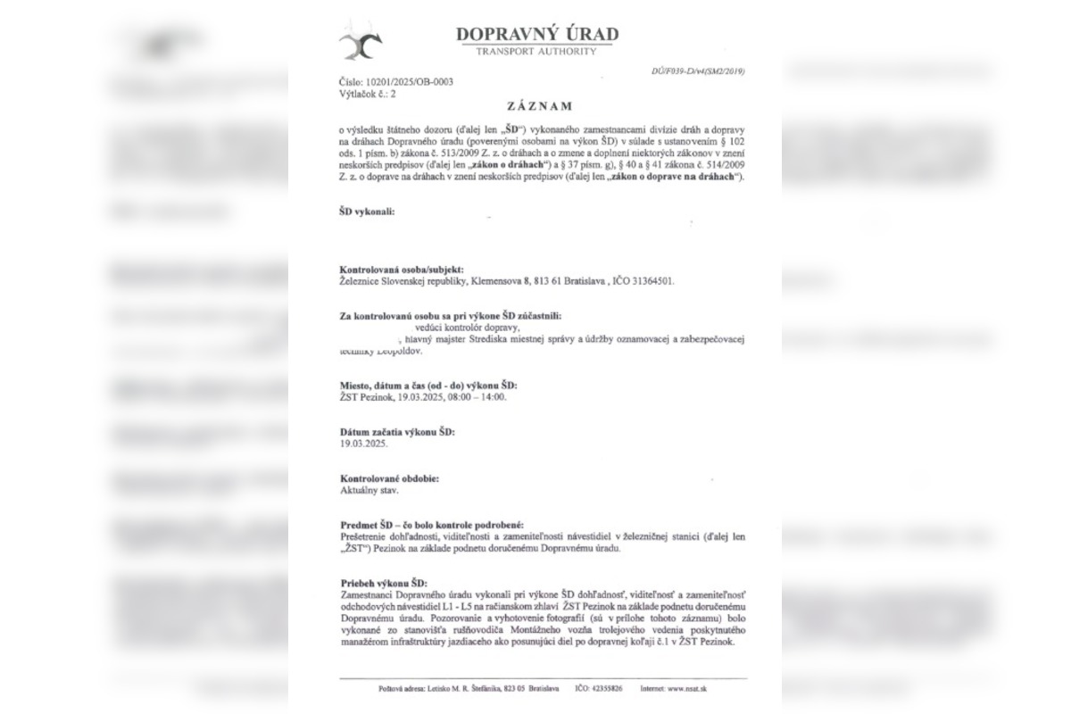 FOTO: Dokument o kontrole trate pri Pezinku, mohol Ráž nehode vlakov zabrániť?, foto 1