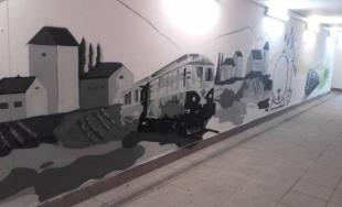 Graffiti v podchode železničnej stanice Bratislava Rača 