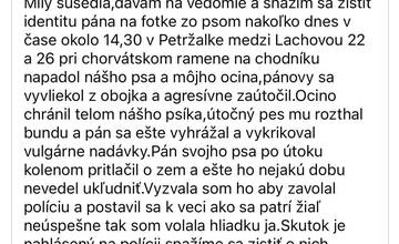 FOTO: Pes v Petržalke napáda okoloidúcich 