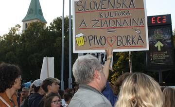 FOTO: Kultúrny štrajk v Bratislave. Na pódiu vystúpil aj Tomáš Maštalír