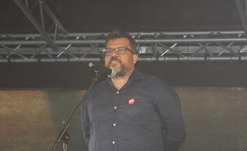 FOTO: Kultúrny štrajk v Bratislave. Na pódiu vystúpil aj Tomáš Maštalír