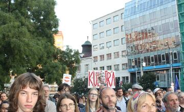 FOTO: Kultúrny štrajk v Bratislave. Na pódiu vystúpil aj Tomáš Maštalír