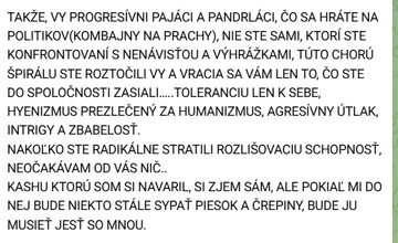 FOTO: Správa hudobníka na sociálnej sieti