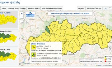FOTO: Zmena počasia priniesla výstrahy pre Bratislavský kraj, očakávajte aj mráz
