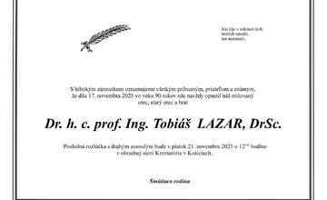 FOTO: Zomrel emeritný profesor Tobiáš Lazar