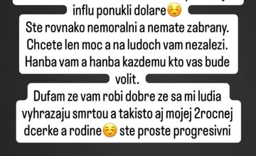 FOTO: Emma Lacová posiela pre kauzu Voderady urážlivé odkazy politikom a influencerom