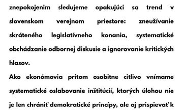 FOTO: Otvorený list študentov a zamestnancov EUBA poslankyni Hlasu-SD Paule Puškárovej