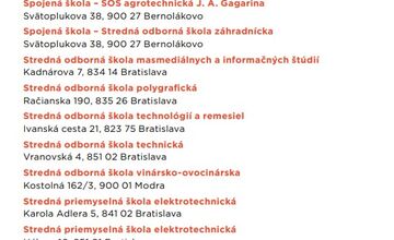 FOTO: Stredné školy v Bratislavskom kraji