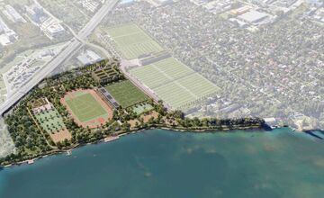 FOTO: Na bratislavských Zlatých pieskoch pribudne 7 futbalových ihrísk, atletický štadión či multišportová aréna